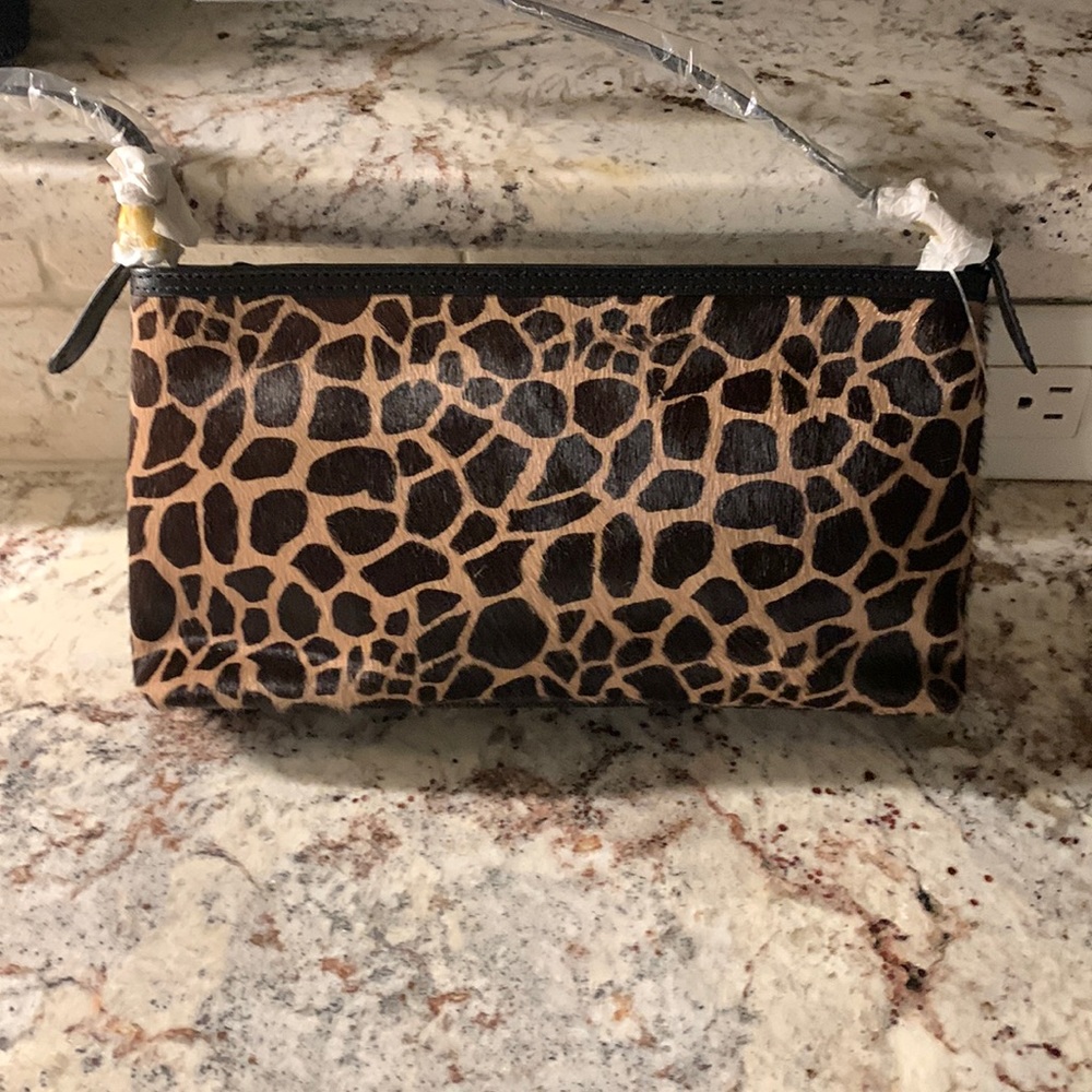 Ann Taylor Brown and Black Giraffe-Print Shoulder Bag